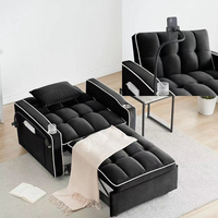 כורסא קטיפה עם טעינת USB דגם לאציו LAZIO שחור