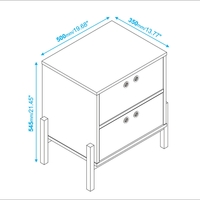 שידת לילה עם 2 מגירות דגם אווה EVA