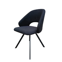 כיסא פינת אוכל איכותי מבד בוקלה רחיץ ודוחה כתמים דגם פרינס שחור