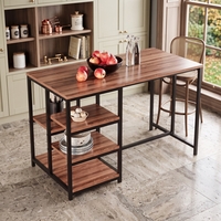 אי למטבח מעץ בשילוב מתכת דגם דפנה צבע חום WALNUT