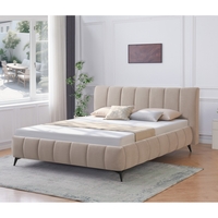 מיטה זוגית למזרן 140*190 עם ארגז מצעים דגם פשן PASSION חום בהיר