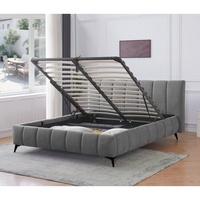 מיטה זוגית למזרן 140*190 עם ארגז מצעים דגם פשן PASSION אפור