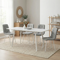 פינת אוכל נפתחת כולל ו-4 כסאות מרופדים דגם אריאל-גלית