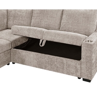 סלון פינתי מודולרי נפתח למיטה זוגית עם ארגז מצעים דגם לאטי LATTI בז'