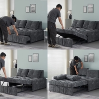 ספה נפתחת למיטה רחבה עם ראש מתכוונן דגם טקילה אפור