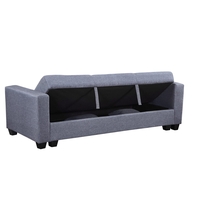 ספה 3+2 כולל ארגז אחסון נפתח למיטה דגם נפטון אפור