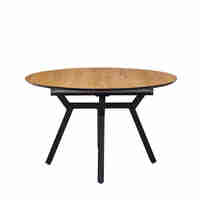 שולחן פינת אוכל עגול נפתח 130-170 דגם אטלס Atlas עץ טבעי רגל שחורה | מבית WOODY