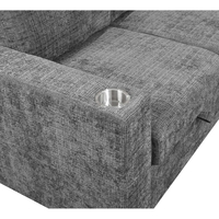 סלון פינתי מודולרי נפתח למיטה זוגית עם ארגז מצעים דגם לאטי LATTI אפור כהה