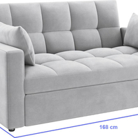 ספה נפתחת זוגית סיינה Sienna אפור בהיר