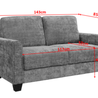 סלון 3+2 מערכת ישיבה כוללת זוג ספות דגם רינו RINO אפור בהיר