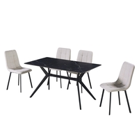 פינת אוכל שולחן קרמיקה 140 ס”מ ו4 כסאות דגם קאנטונה CANTONA כסא בז'