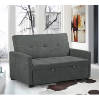 ספה תלת מושבית בחרוחב 160 נפתחת למיטה זוגית עם ראש מתכוונן דגם אורטל אפור