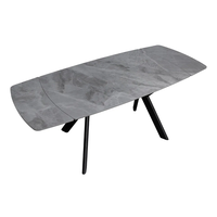 שולחן אוכל אבן קרמית נפתח דגם גפן 120 אפור + 4 כיסאות דגם פלג