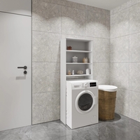 ארון שירות למכונת הכביסה עם מדפים דגם אלקטריק לבן