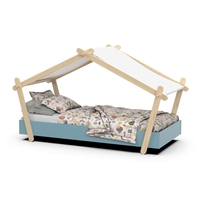 מיטת ילדים מעוצבת בצורת בית כולל מזרן דגם LODGE לודג'