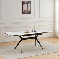 פינת אוכל נפתחת 1.2-2.0 מ' עם 4 כסאות דגם סנטוריני לבן-רוז