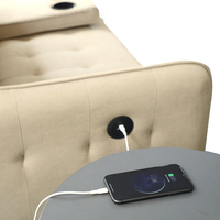 ספה תלת מושבית נפתחת למיטה עם משענת יד פונקציונלית לכוסות וטעינה מובנת דגם מאצו MEZZO חום בהיר (בז')