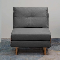 כורסא ברוחב 80 נפתחת למיטה מרופדת בד רחיץ דגם לילך אפור