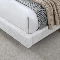 מיטה זוגית מרופדת בד רחיץ בעיצוב מרחף דגם אייר אופוויט