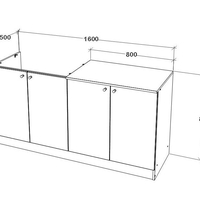 ארון מטבח מודרני ברוחב 1.6 כולל כיור נירוסטה דגם סיגלית