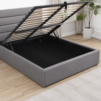 מיטה זוגית מעוצבת בריפוד בד רחיץ עם ארגז מצעים 200×160 דגם סרה SERRA אפור