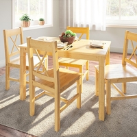 פינת אוכל מעץ מלא כוללת שולחן ו4 כסאות דגם פיבי