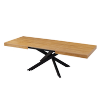 פינת אוכל נפתחת 160-240 דגם אפולו Apollo עץ טבעי רגל שחורה | מבית WOODY
