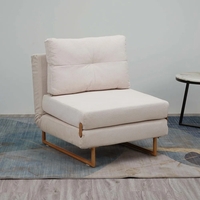 כורסא ברוחב 80 נפתחת למיטה מרופדת בד רחיץ דגם לילך קרם