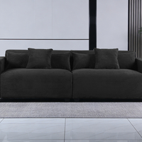 ספת רביצה 6 מושבים מבד קורדרוי רחיץ ודוחה כתמים דגם איימי שחור