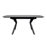 שולחן אוכל אבן קרמית נפתח דגם גפן 120 אפור + 4 כיסאות דגם פלג