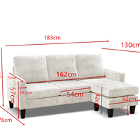 מערכת ישיבה פינתית קומפקטית ומודולארית דגם ספרינג אפור