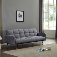 ספה נפתחת למיטה מבד אריג רחיץ ודוחה כתמים דגם בריסל אפור כהה