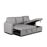 סלון פינתי מודולרי נפתח למיטה כולל ארגז מצעים דגם סלינה SELINA אפור