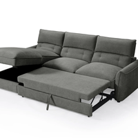 מערכת ישיבה פינתית נפתחת למיטה דגם ולנטיין אפור