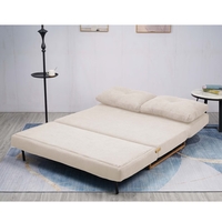 ספה ברוחב 150 נפתחת למיטה מרופדת בד רחיץ דגם לילך קרם