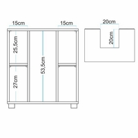 ארון אמבטיה ברוחב 54 עם דלת ותאי אחסון דגם ברנדה BRENDA לבן