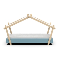 מיטת ילדים מעוצבת בצורת בית כולל מזרן דגם LODGE לודג'