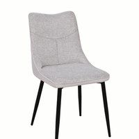 זוג כיסאות מעוצבים לפינת אוכל מרופדים בד רחיץ דגם דקל קפוצינו קרם