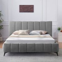 מיטה זוגית למזרן 140*190 עם ארגז מצעים דגם פשן PASSION אפור