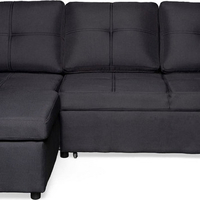 ספה פינתית עם ארגז מצעים דגם מודנה Modena שחור