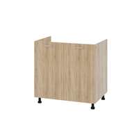 ארונות מטבח מודרני ברוחב 80 כולל כיור נירוסטה דגם מליבו Malibu אלון