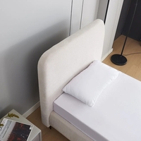 מיטה יחיד למזרן 90×190 מרופדת בד רחיץ 3D עם רגלי ברזל דגם קורין קרם