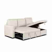 סלון פינתי מודולרי נפתח למיטה כולל ארגז מצעים דגם סלינה SELINA בז'