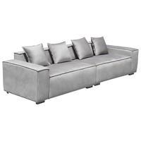 ספת רביצה יוקרתית מבד קטיפה רחיץ דוחה כתמים דגם סטורן אפור