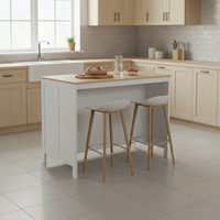 אי למטבח משולב שולחן בר דגם עדן Eden לבן משולב עץ | מבית WOODY