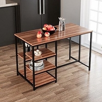 אי למטבח מעץ בשילוב מתכת דגם YM100111 צבע חום WALNUT