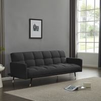 ספה נפתחת למיטה מבד אריג רחיץ ודוחה כתמים דגם בריסל שחור