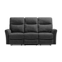 מערכת ישיבה 3+2 מבד עם 4 הדומים נשלפים דגם אנה אפור פחם