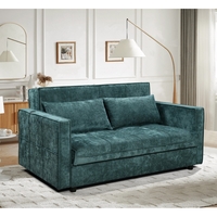 ספה נפתחת למיטה זוגית עם ארגז מצעים דגם דומוס DOMUS טורקיז