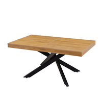 פינת אוכל נפתחת 160-240 דגם אפולו Apollo עץ טבעי רגל שחורה | מבית WOODY
